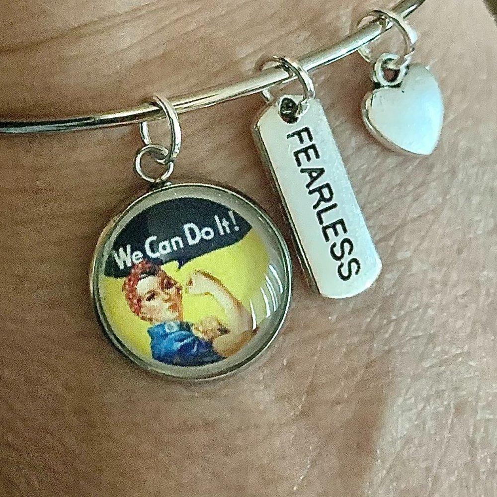 Rosie The Riveter Charm Bracelet